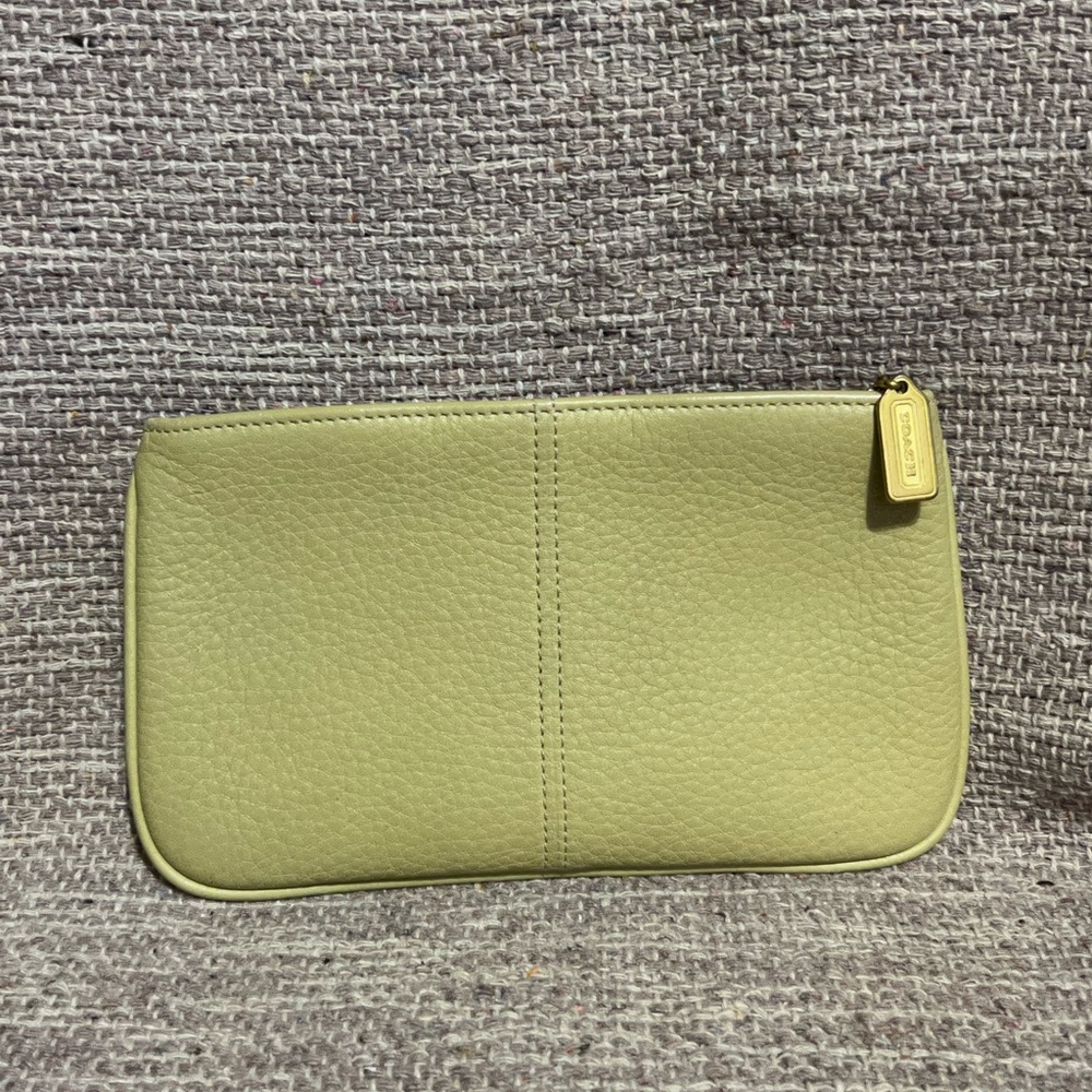 RARE Vintage Coach Lime Green Cosmetic Pouch #4973